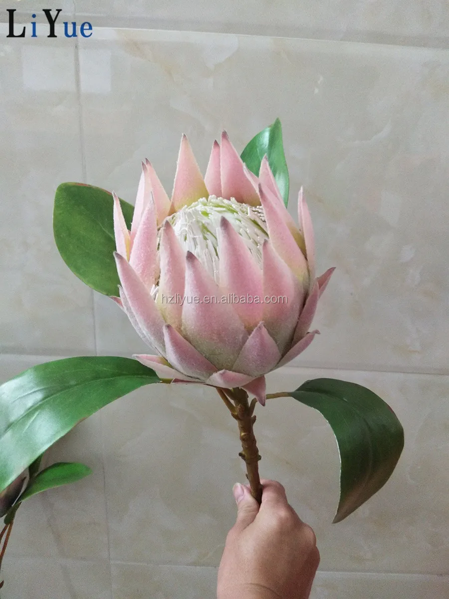 Promotional Cheap Silk Protea Flower 50cm Artificial Protea Flower