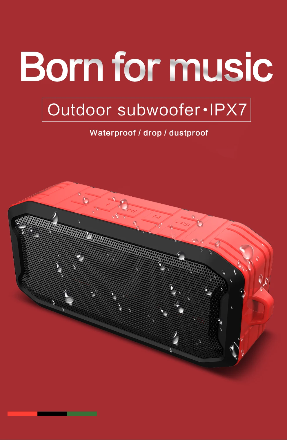 Portable Speaker Waterproof Bluetooth Speaker Outdoor Subwoofer Bass Wireless Speakers Loudspeaker - ANKUX.COM