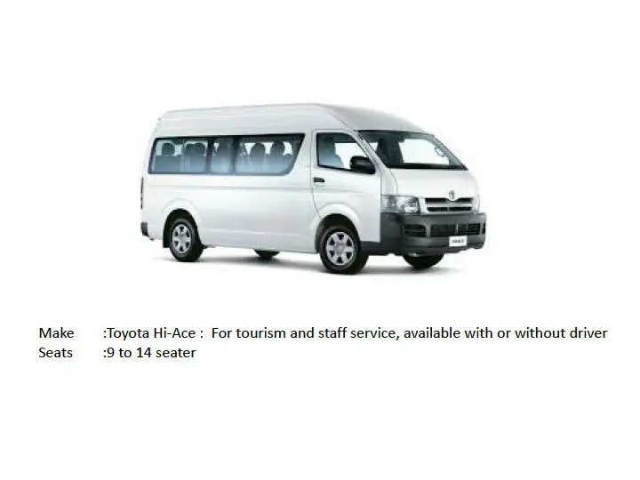 9 to 14 SEATER VAN -FOR LEASE/RENT