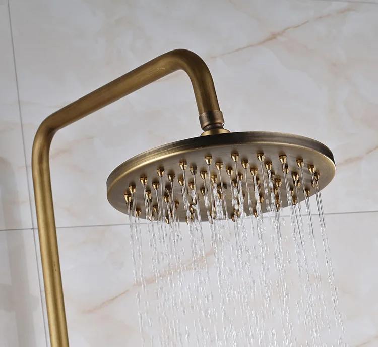 Luxury Bath Shower Faucet With Long Tub Spout Dual Handle Rainfall ...