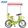 2 person quadricycle bicycle for sightseeing/canvas cloth cover surrey bike/couple touring bike