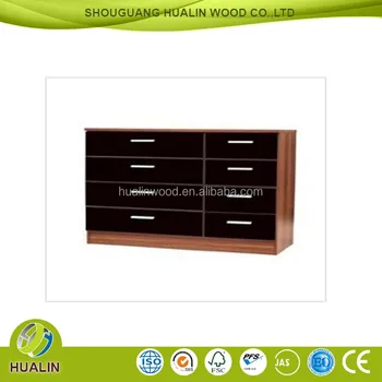 European Style Clear Melamine Kd Packing Chest Of Drawers Design