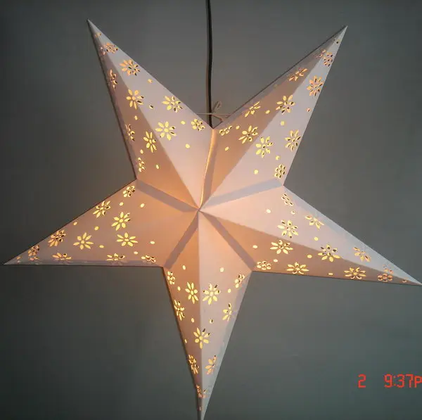 Hhd Paper Star Lantern 18" Paper Lantern Hanging Led Paper Lanterns For