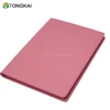 Custom hot selling pink a4 leather padfolio document folder with notepad
