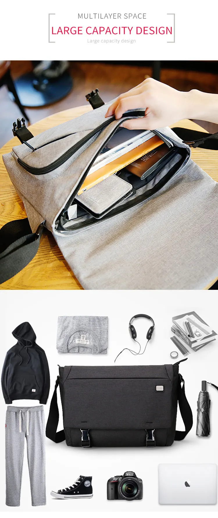 MarkRyden Modern trendy College sling school bag new models canvas Oxford messenger men vintage bag