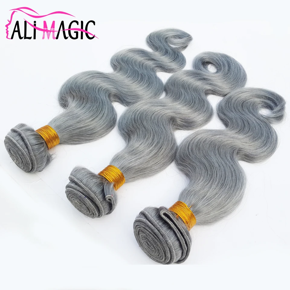 

Can Be Dyed Factory Outlet Grey Human Hair For Braiding Body Wave Gray Hair Weave, N/a