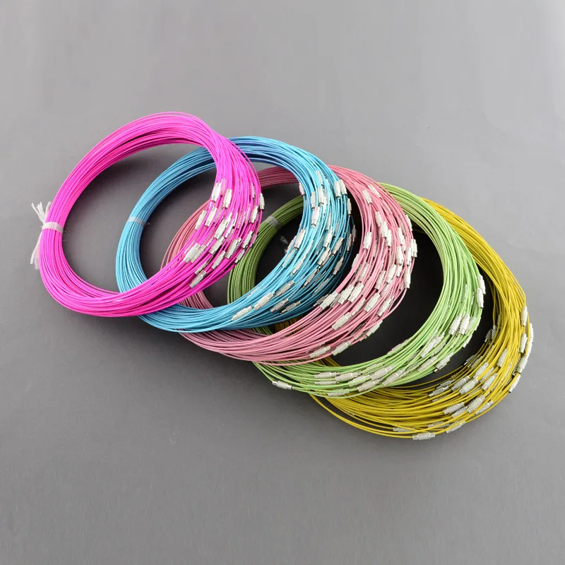 

PandaHall Steel Wire Mixed Color Brass Screw Clasp Bracelet Cord DIY Jewelry Making