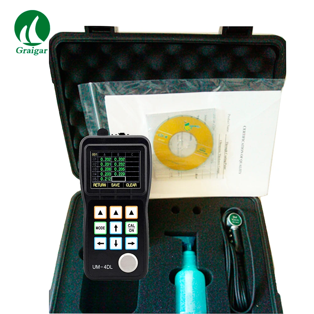 Digital Thickness Gauge Width Testing UM-4DL Ultrasonic Coating Thickness Meter Tester Gauge With Dual Elemet Transducers Digital Thickness Gauge Width Testing UM-4DL Ultrasonic Coating Thickness Meter Tester Gauge With Dual Elemet Transducers