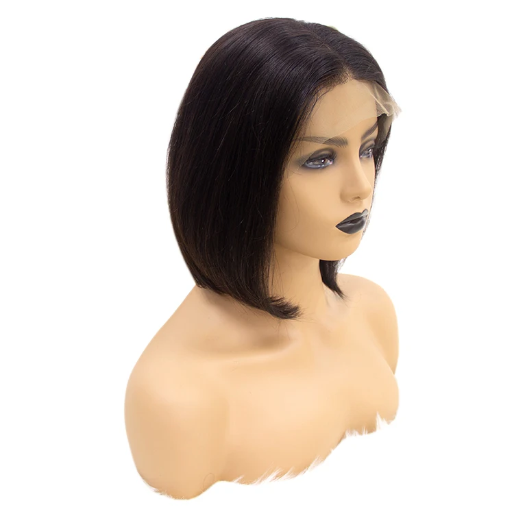 

GS Cuticle Aligned Short Lace Front Wigs With Baby Hair 10 inch to 14 Inch Natural Black Blonde #613 Ombre Human Hair Bob Wigs