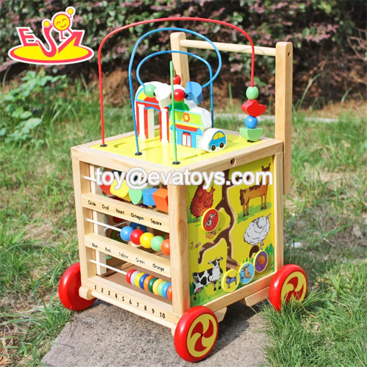 wooden activity cube walker