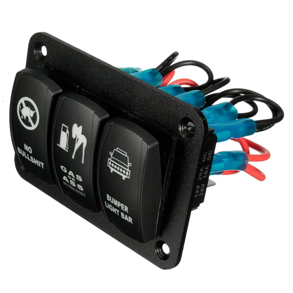 12V Overload Rocker Switch Panel for Marine Boat Caravan 4 Gang