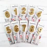 Glitter Powder Decor Numbers 0 to 9 Birthday Party Cake Candles In Golden Colors Popular Design
