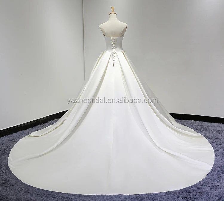 Strapless Thick Satin White Ivory Customize Ball Gown Plus Size