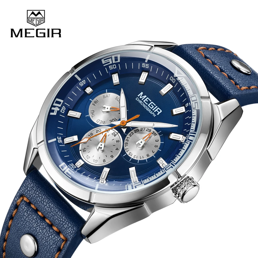 

Megir 2072 Fashion Sport Watches Men Wrist Watch Quartz Movement Water Resistant