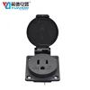 Factory supply ul listed 15A 125V IP44 weatherproof socket US Canada power outlet panel mount or wall box mount black