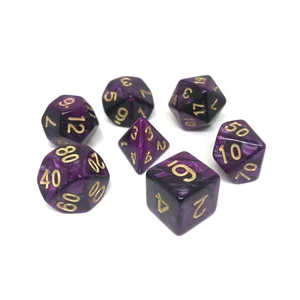 Purple Polyhdral Dice for Dungeons and Dragons, DND Game Dice