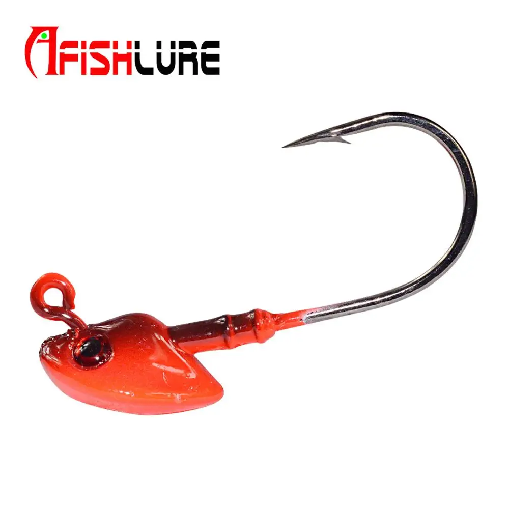

High carbon fish lead head hook AH13 jig fishing treble hooks, Green