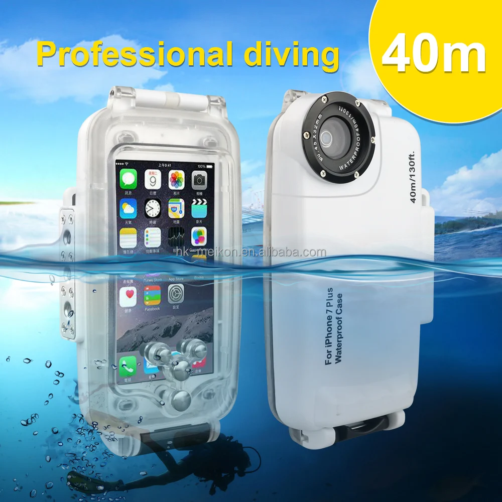 

i7 5.5 Inch For Waterproof iPhone 7 Plus Case Meikon 40M Underwater Swimming Diving Phone Waterproof Case for iPhone 7 Plus, Black/white