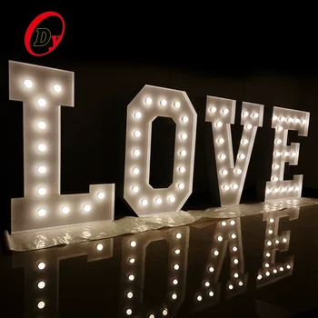 Professional Factory Custom Light Up Letter Signs Led Bulb Lighted 4ft