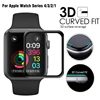 3D Curved Full Coverage Tempered Glass Film For Apple Watch Flim Screen Protector 38mm 42mm 44mm 40mm Series 4/3/2/1