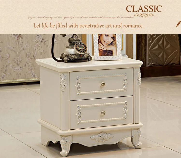 high quality bed Fashion European French Carved bed nightstands o1239