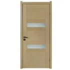 Wood glass panel design single plain door