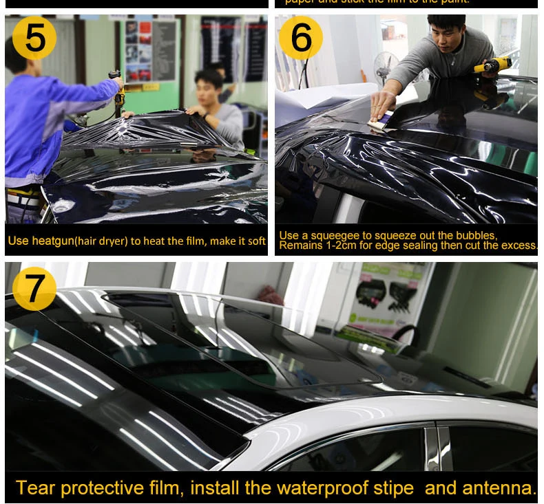 Carbins Car Roof Protection Film Glossy Black Panoramic Sunroof Film
