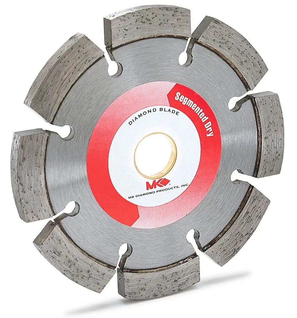 MK Diamond 153150 MK-304DT Premium 4-Inch by .250-Inch Dry Cutting Segmented Diamond Saw Blade with 5/8-Inch or 7/8-Inch Arbor for Masonry