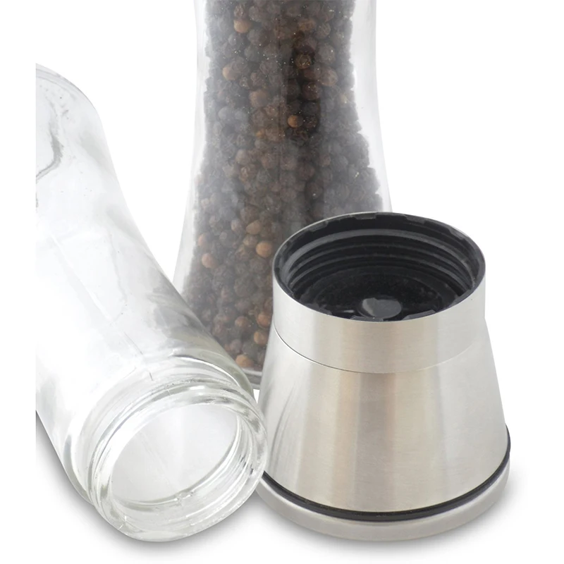 Spice Bottles With Grinder Caps Salt And Pepper Grinder Set Manual