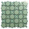 High quality first choice glazed porcelain tile Irregular shaped light green color star cross ceramics tiles mosaic