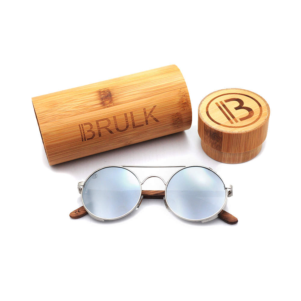 

original round bamboo sunglasses case custom logo high quality sunglasses box wooden sunglasses case