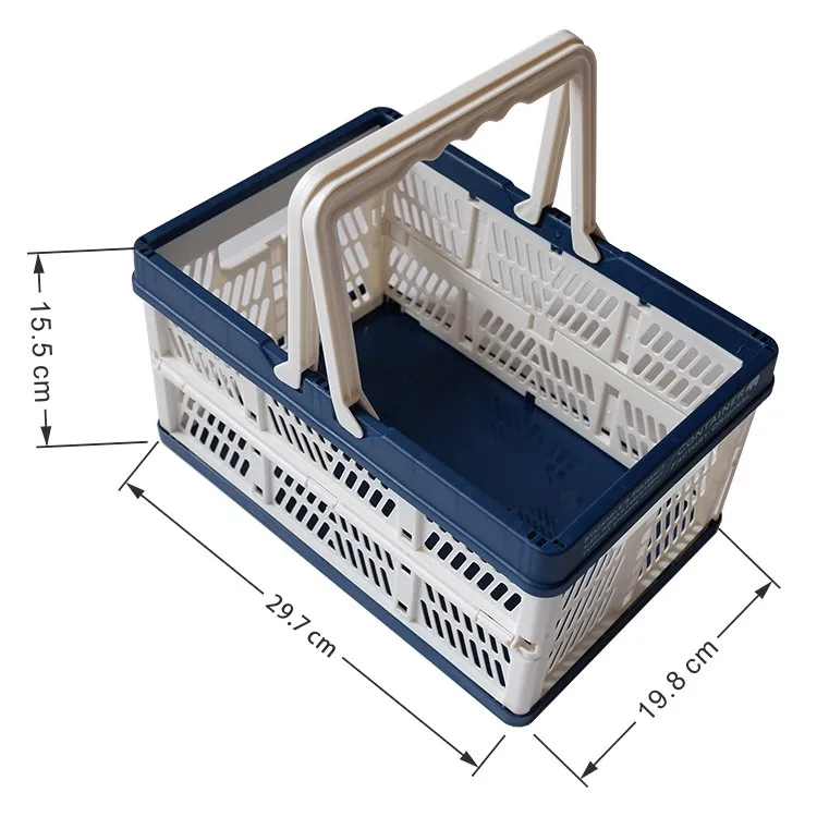 Bonny Cheap Plastic Folding Basket With Handles For Supermarket