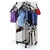 BDD-CL916 clothing store equipment black 4-way grid tower for t shirt, clothes hanging display rack