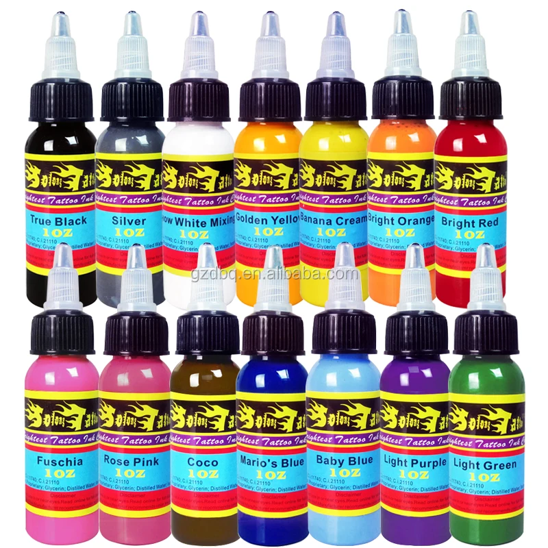 

30ml/ bottle tattoo ink set Microblading permanent makeup art pigment 14 PCS cosmetic tattoo paint for eyebrow eyeliner lip body, 14 color