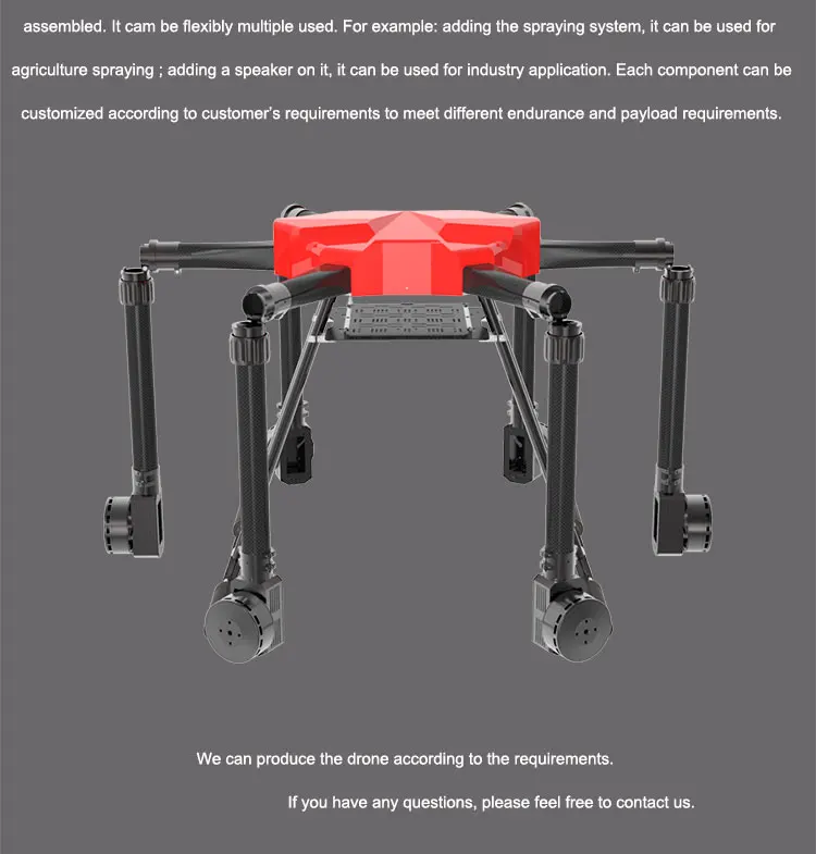 Jmrrc 1650mm Large Scale Folding Hexacopter Drone Uav Frame With 40mm ...