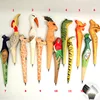 hot sale stock factory price wood material carving ballpen replaceable refill animal shapes new design good quality