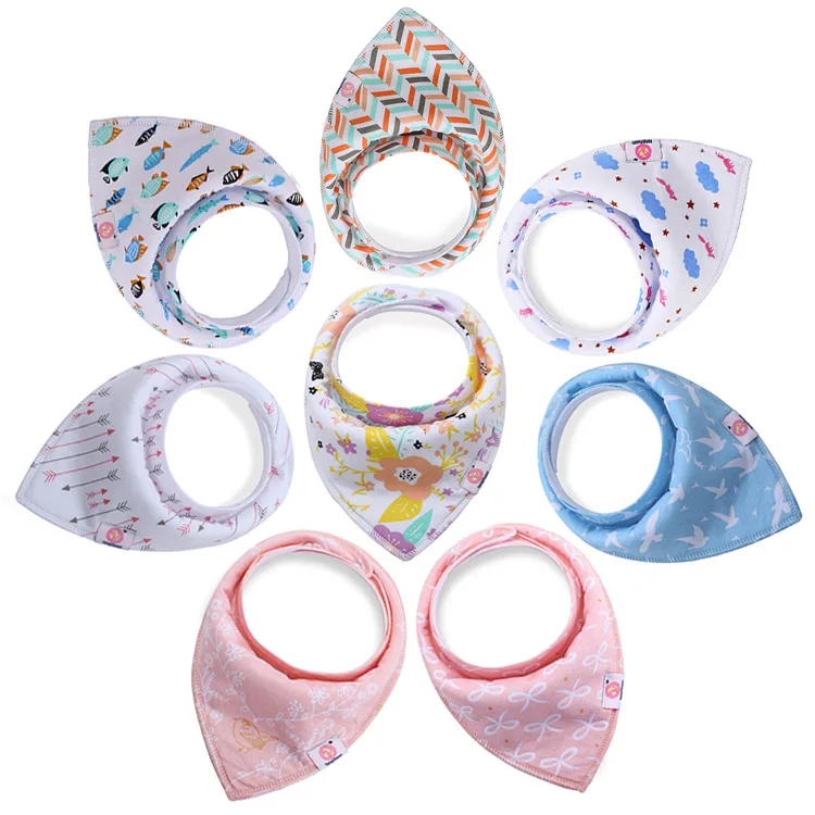 

Good selling baby bibs 2019 Cartoon Printing cotton baby cute bib waterproof, Newborn triangle scarf