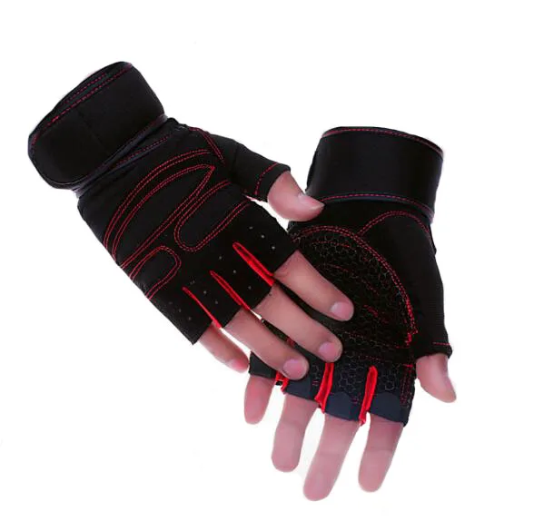 

Comfortable Nylon fingerless Weight Lifting Gloves Fitness Gym Training Gloves