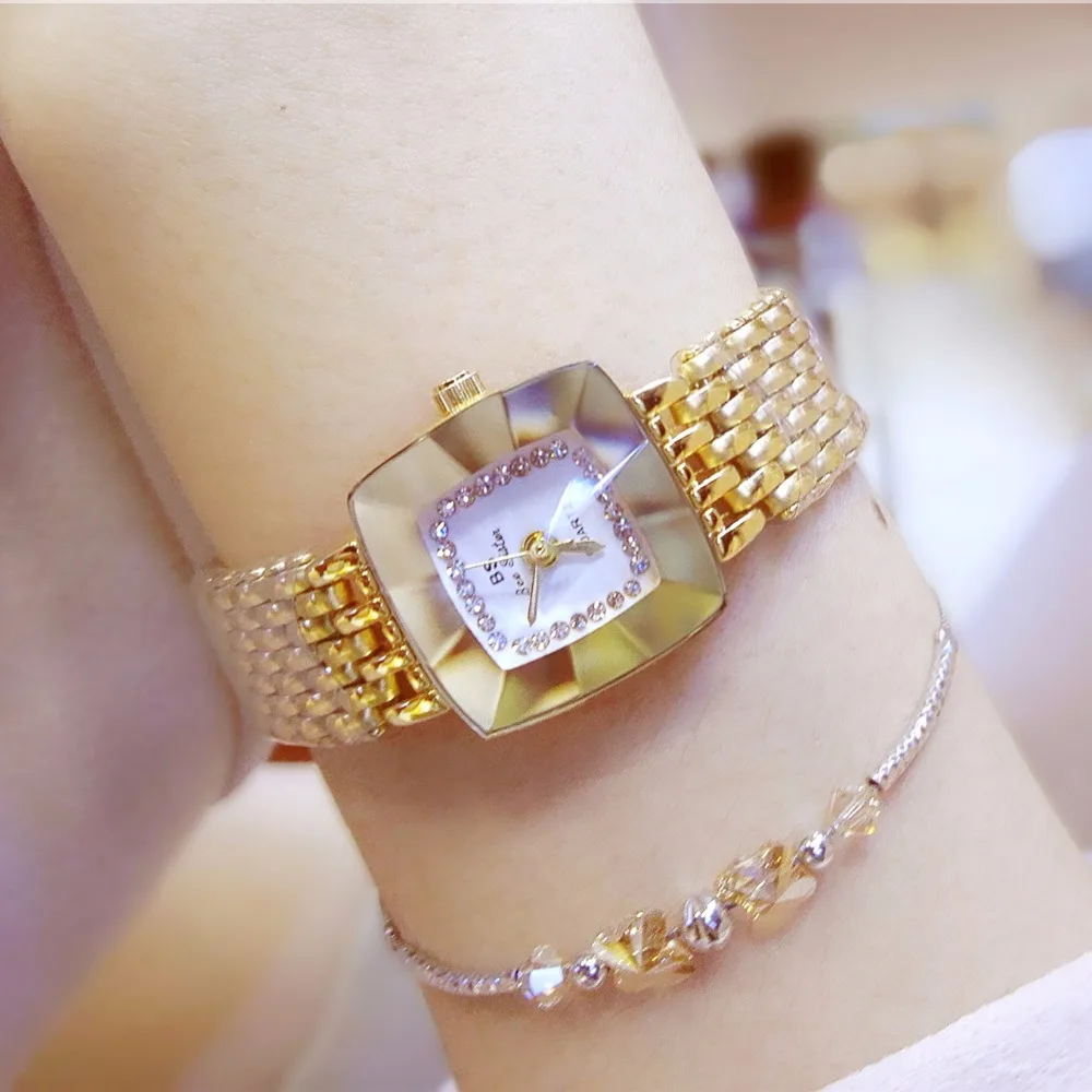 

Personality square dial fashion hot selling gold Silver ladies party dress decorative watch