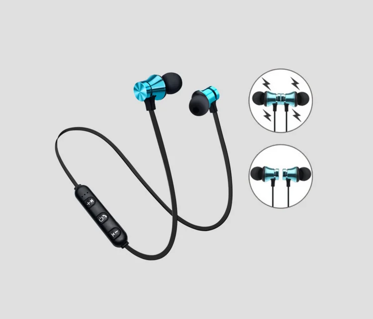 

Blue Tooth Wireless 4.2 Stereo Sport Headset with Magnet CBT18 Built in Mic Earphone Headphone