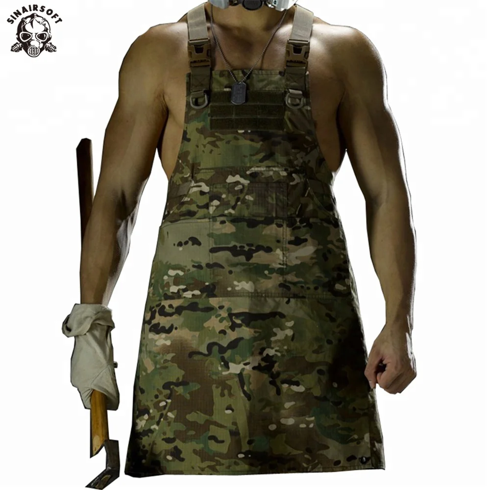 

high density waterproof durable home tactical bbq chef camo apron