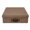 New Design Cardboard Document File Storage Packaging Box, Lid And Base Cloth Box Folder