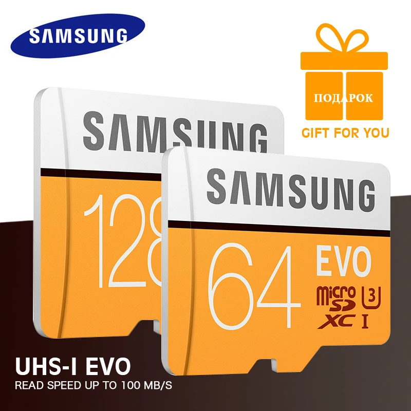 Free shipping EVO Plus Class 10 Samsung Micro Flash TF SD Card 64GB 128GB