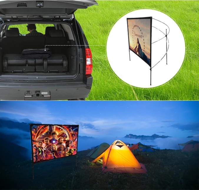 
Outdoor Easy Quick Fold 16:9 portable outdoor projector screen 
