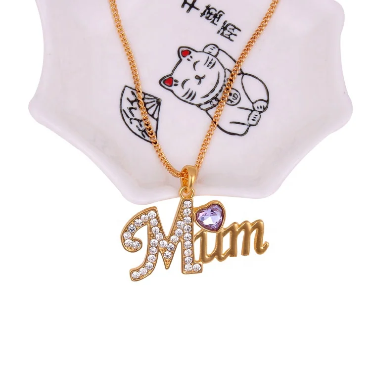 

Free shipping Stock woman's mother's day mum pendant necklace, Mixed