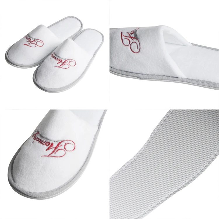 100% Cotton Disposable Velour Slipper Disposable Hospital Slippers ...