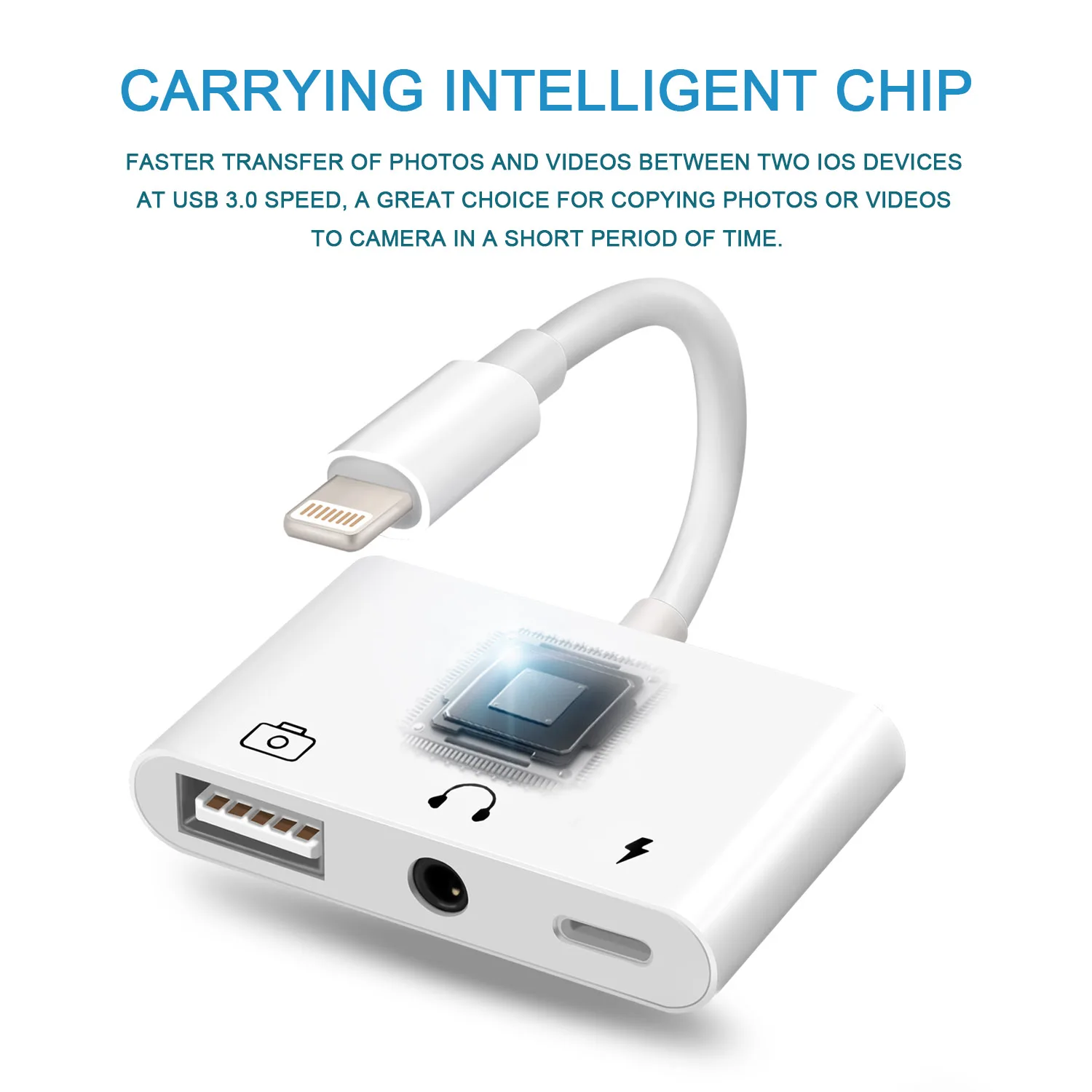 Lightning Usb Otg Camera Adapter Usb Hub 3.5mm Headphone Jack Adapter