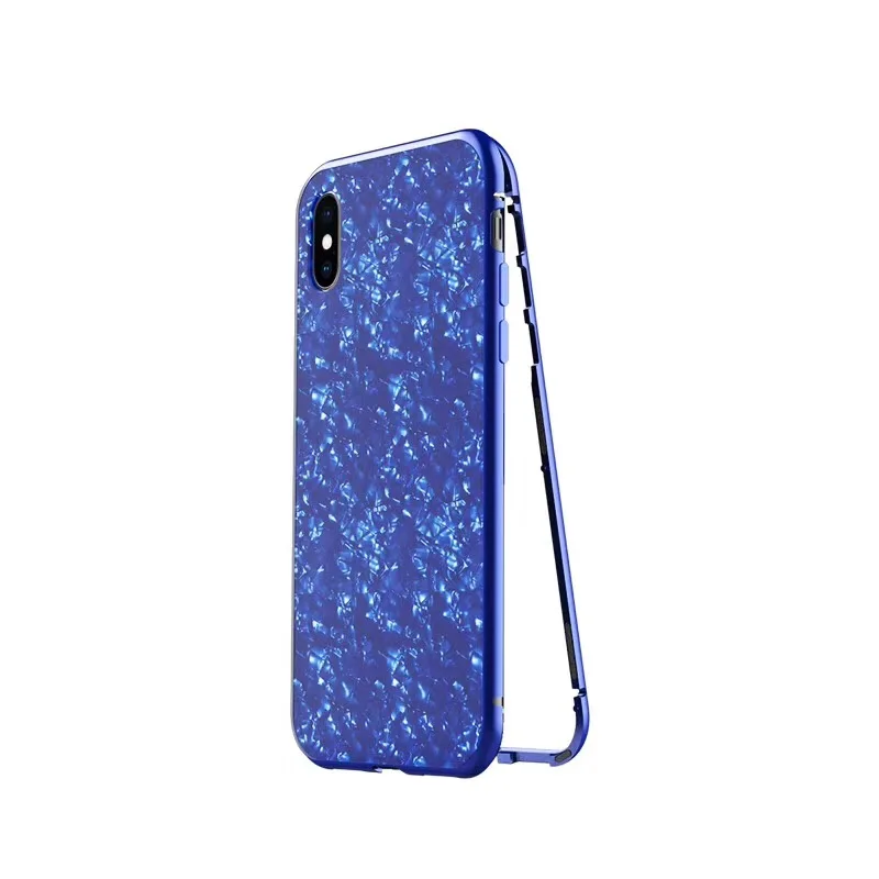 

2018 Conch Glass Metal Case for iPhone X Case Magnetic Adsorption Phone Case