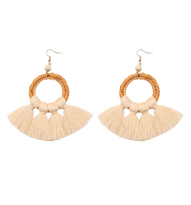 

Fashional design BohemiaTASSEL earrings for women KL3057, Natural color