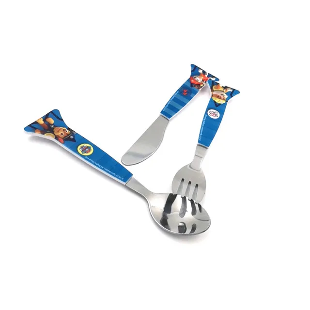 Lovely Stainless Steel Baby Spoon Fork Knife Utensil Set For Kids
